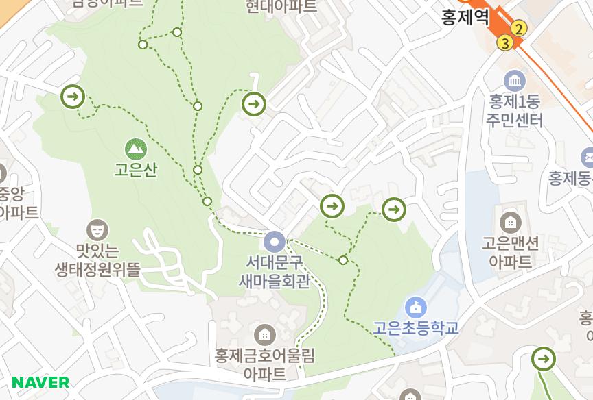 서울특별시 서대문구 홍제동 월드뷰 위치·실거래 시세 지도