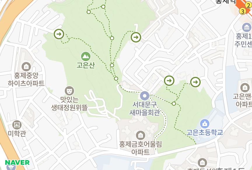 서울특별시 서대문구 홍제동 동일2차 위치·실거래 시세 지도