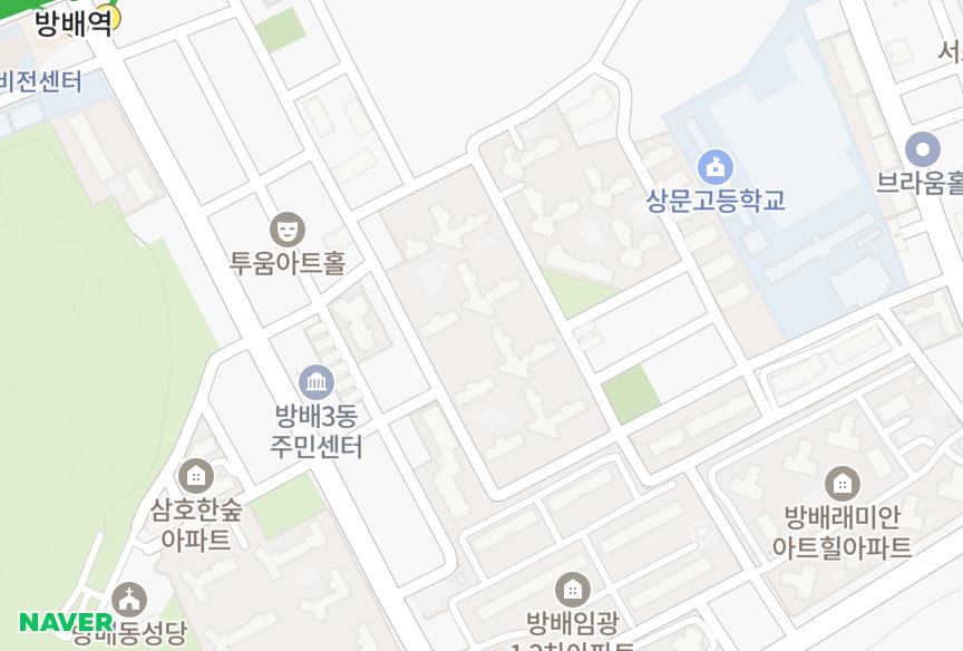 서울특별시 서초구 방배동 삼익 위치·실거래 시세 지도