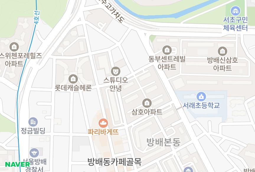 서울특별시 서초구 방배동 삼호3차 위치·실거래 시세 지도