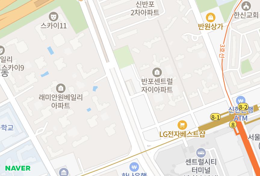 서울특별시 서초구 잠원동 잠원위브 위치·실거래 시세 지도