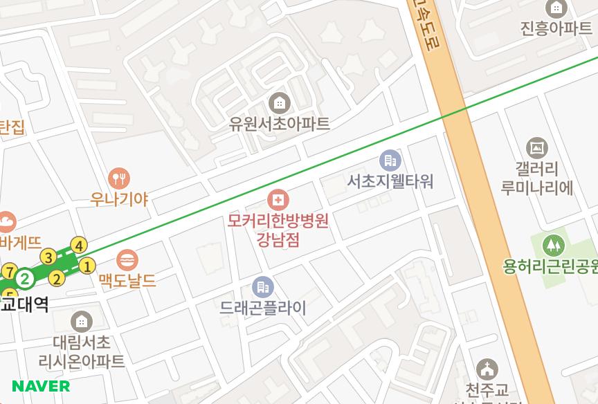 서울특별시 서초구 서초동 삼환바우스 위치·실거래 시세 지도