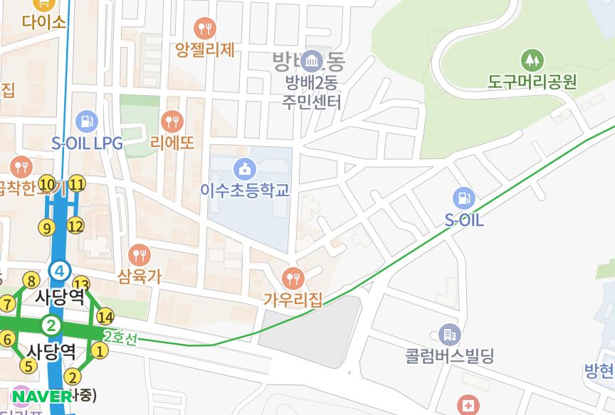 서울특별시 서초구 방배동 두원 위치·실거래 시세 지도