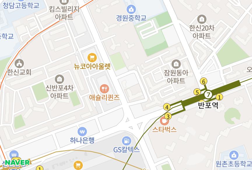 서울특별시 서초구 잠원동 데뜨아르 위치·실거래 시세 지도