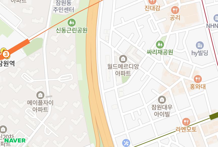 서울특별시 서초구 잠원동 보미리 위치·실거래 시세 지도
