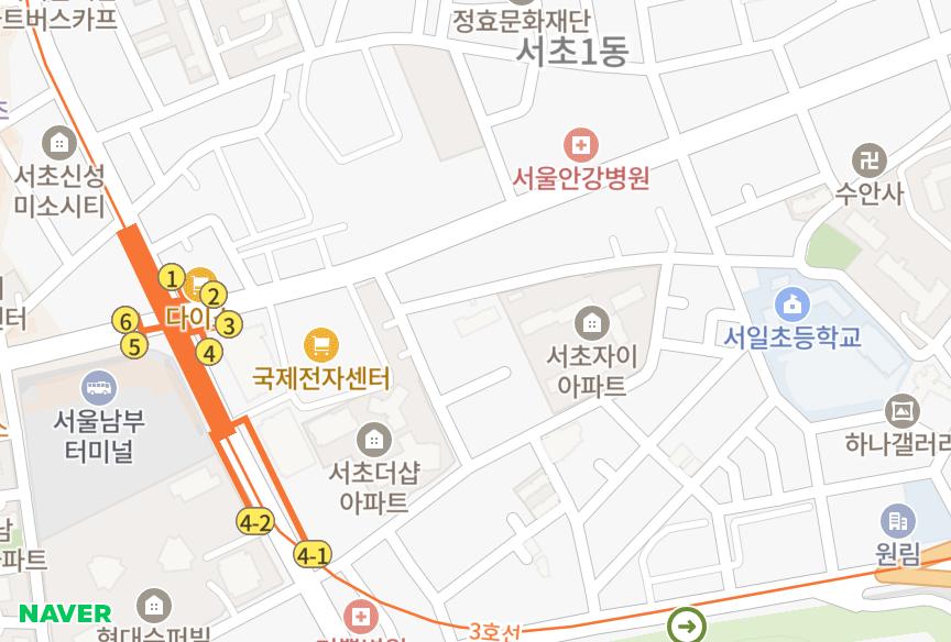 서울특별시 서초구 서초동 초원현대 위치·실거래 시세 지도
