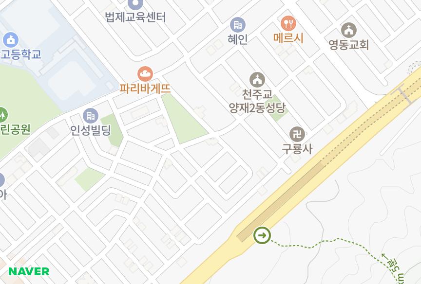 서울특별시 서초구 양재동 파크뷰 위치·실거래 시세 지도
