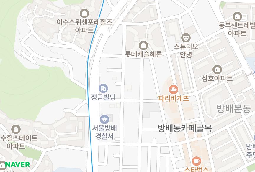 서울특별시 서초구 방배동 푸른마을 위치·실거래 시세 지도