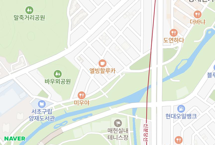 서울특별시 서초구 양재동 포레스빌 위치·실거래 시세 지도