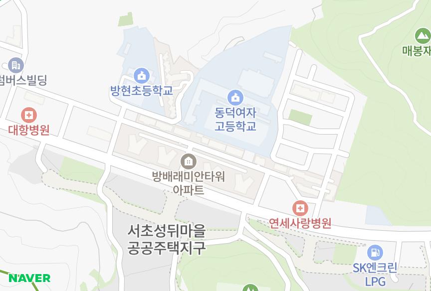 서울특별시 서초구 방배동 방배아트e편한세상105차 위치·실거래 시세 지도