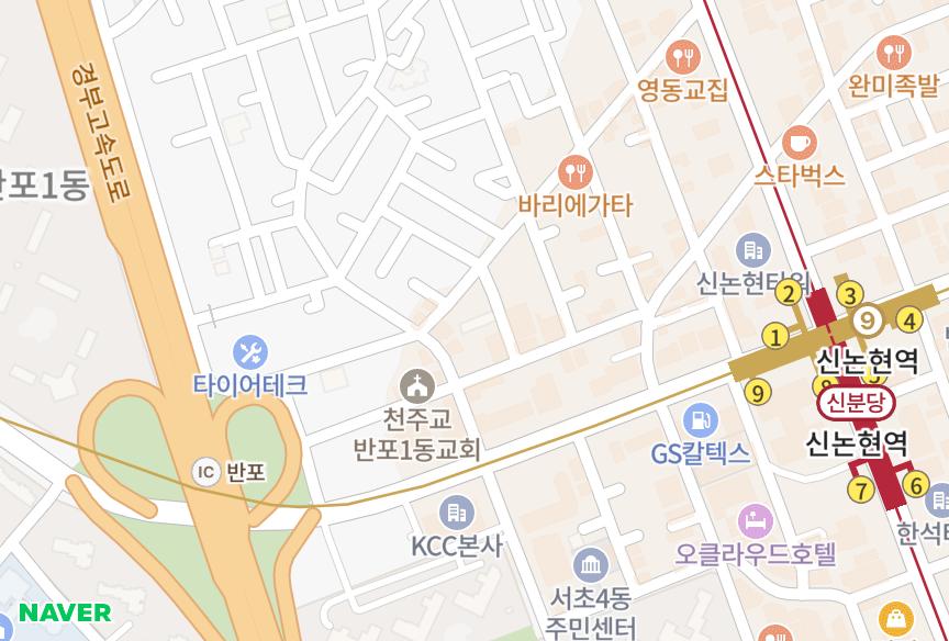 서울특별시 서초구 반포동 산호 위치·실거래 시세 지도
