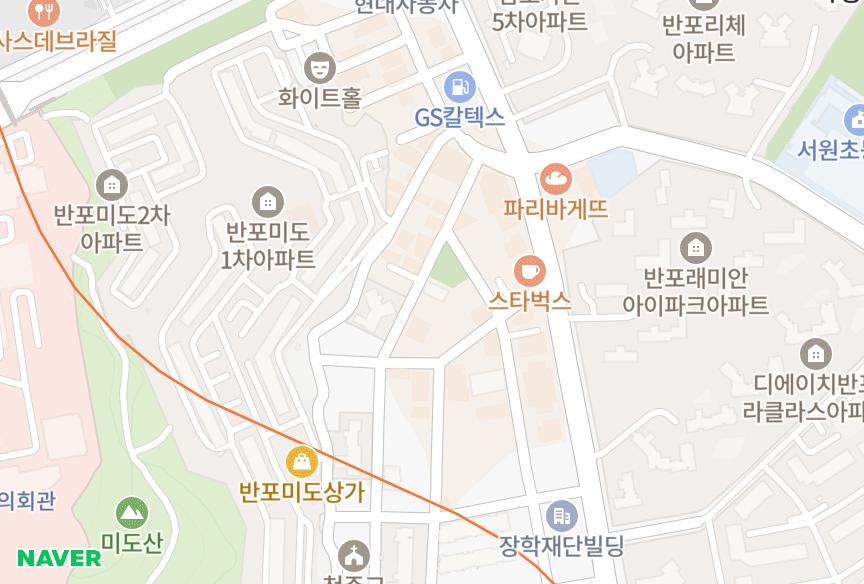 서울특별시 서초구 반포동 쏠레뉴 위치·실거래 시세 지도