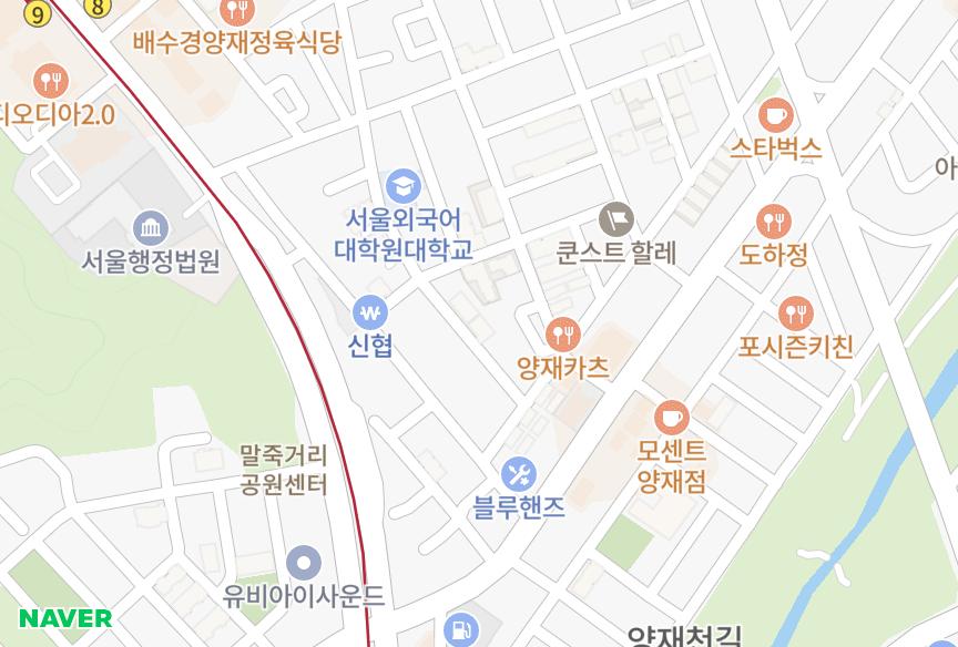 서울특별시 서초구 양재동 현대타운 위치·실거래 시세 지도