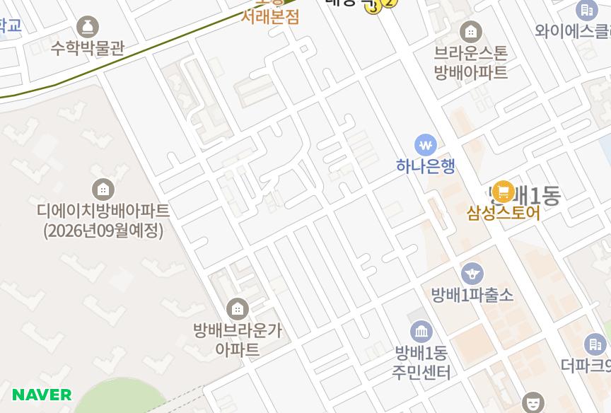 서울특별시 서초구 방배동 훼미리타운 위치·실거래 시세 지도