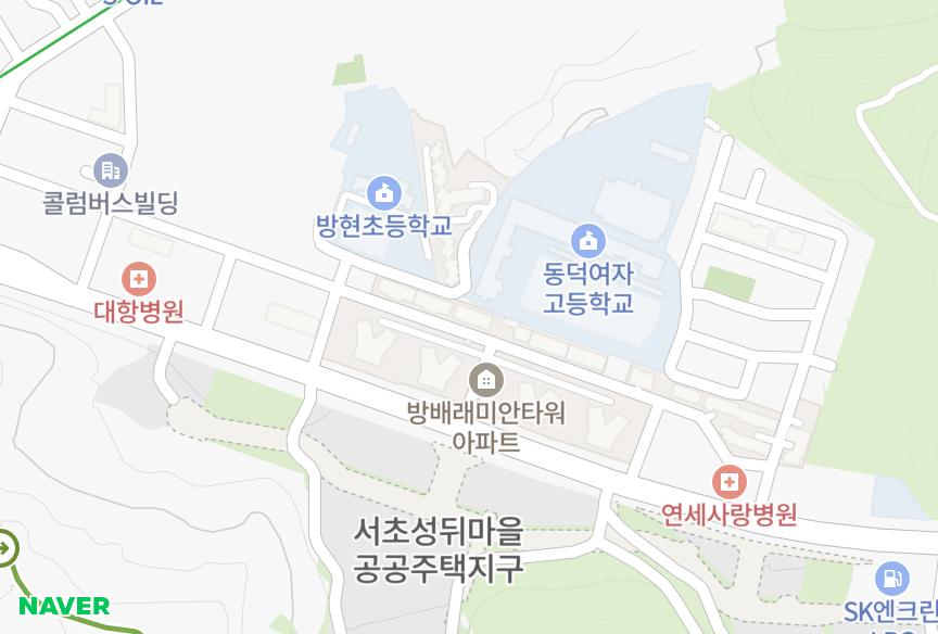 서울특별시 서초구 방배동 방배아트e-편한세상103차 위치·실거래 시세 지도