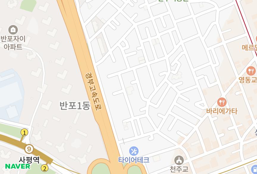 서울특별시 서초구 반포동 반포팰리스 위치·실거래 시세 지도