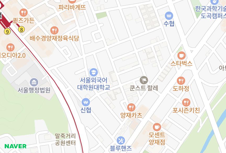 서울특별시 서초구 양재동 비젼 위치·실거래 시세 지도
