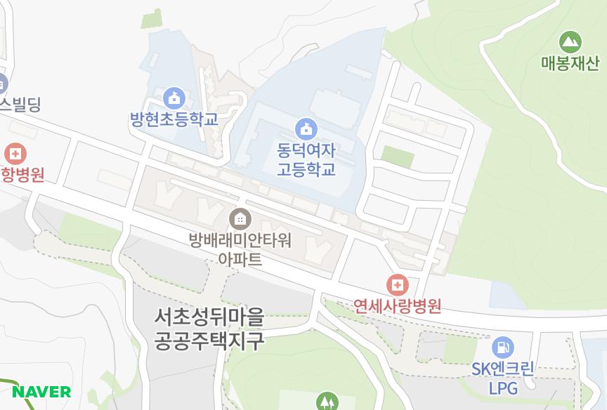 서울특별시 서초구 방배동 방배아트e-편한세상106차 위치·실거래 시세 지도