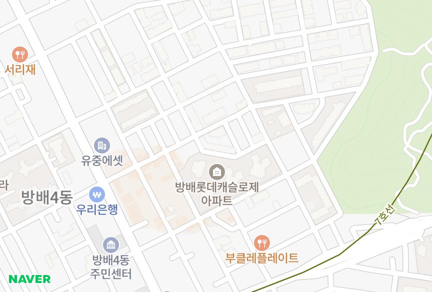 서울특별시 서초구 방배동 비젼21차 위치·실거래 시세 지도