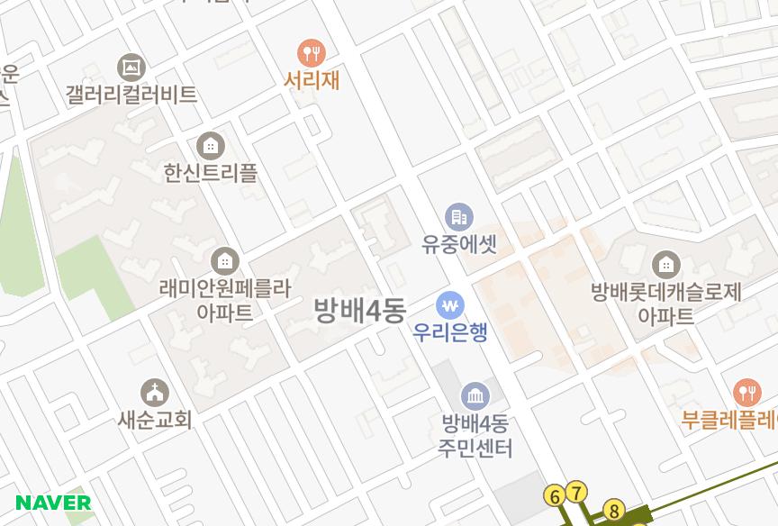 서울특별시 서초구 방배동 영진 위치·실거래 시세 지도