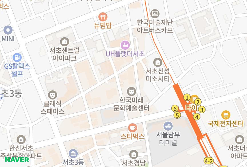 서울특별시 서초구 서초동 디아레나서초 위치·실거래 시세 지도