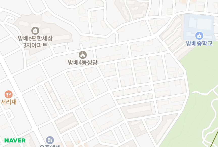 서울특별시 서초구 방배동 레베빌2차 위치·실거래 시세 지도