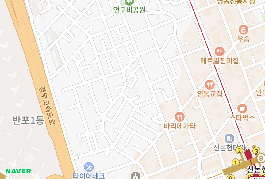 서울특별시 서초구 반포동 삼성에이스빌 위치·실거래 시세 지도