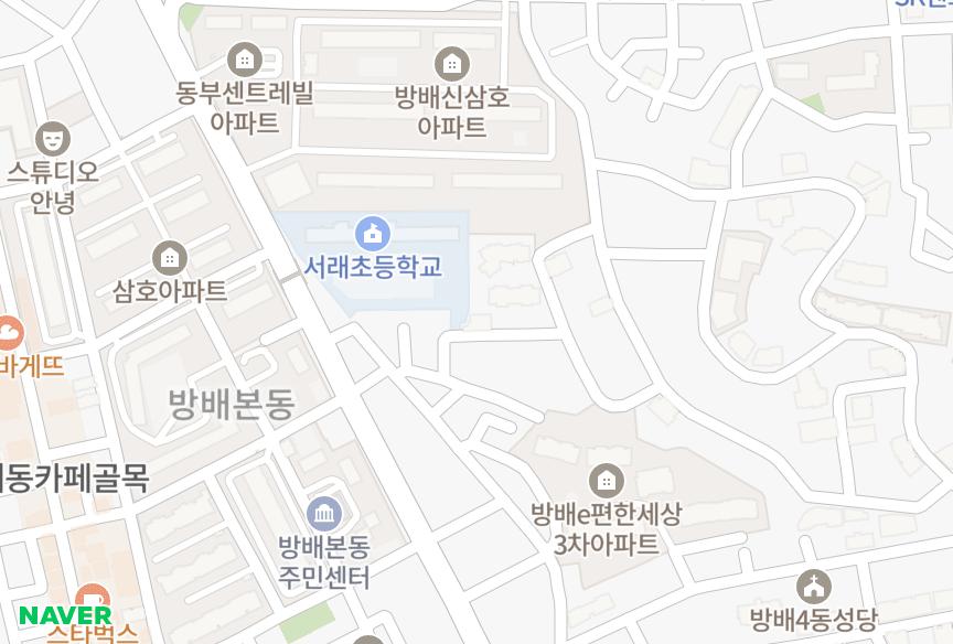 서울특별시 서초구 방배동 갤러리하우스 위치·실거래 시세 지도
