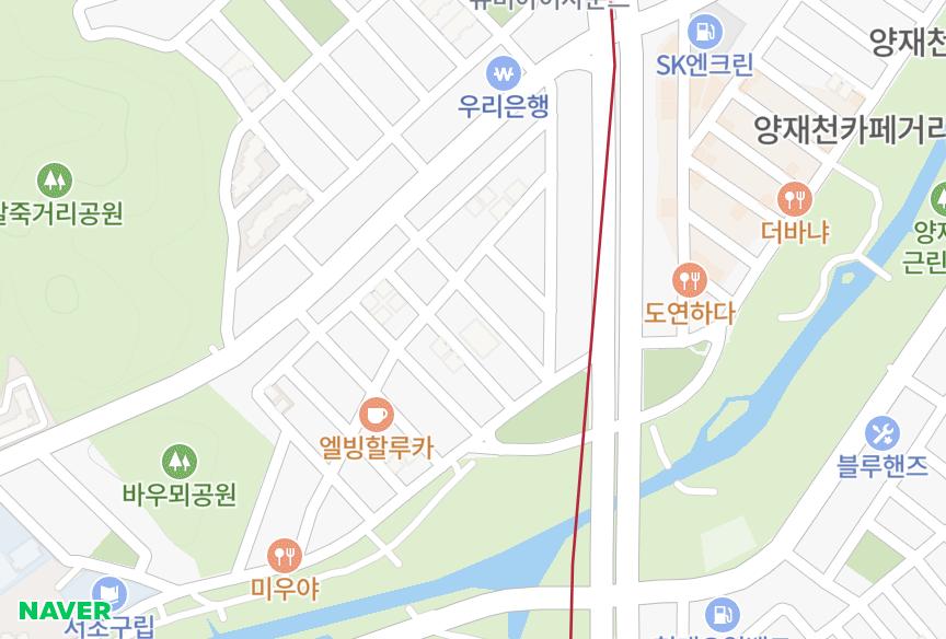 서울특별시 서초구 양재동 메르디안하우스 위치·실거래 시세 지도