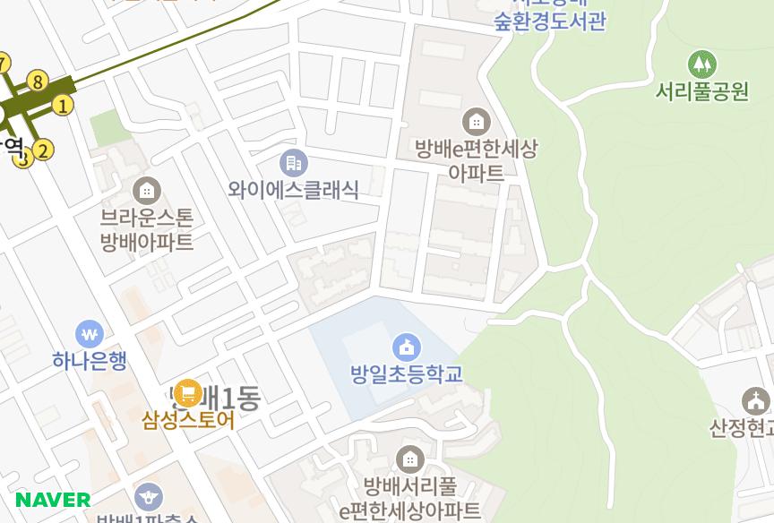 서울특별시 서초구 방배동 방배방배CJ나인빌2차 위치·실거래 시세 지도