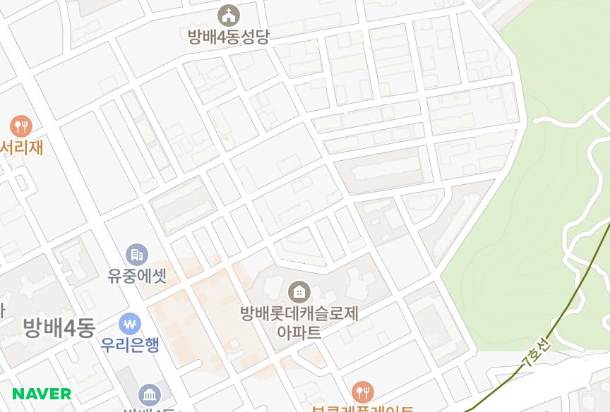 서울특별시 서초구 방배동 방배상지리츠빌7차 위치·실거래 시세 지도