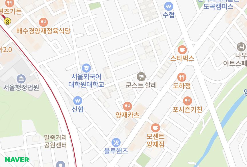 서울특별시 서초구 양재동 해청 위치·실거래 시세 지도