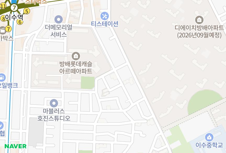 서울특별시 서초구 방배동 네스코 위치·실거래 시세 지도