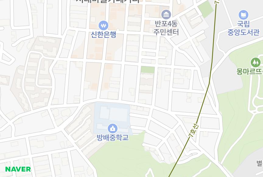 서울특별시 서초구 반포동 대백세인트빌 위치·실거래 시세 지도