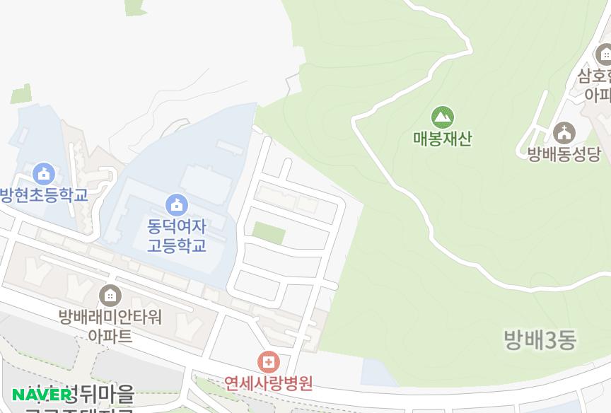 서울특별시 서초구 방배동 방배2차상지리츠빌 위치·실거래 시세 지도