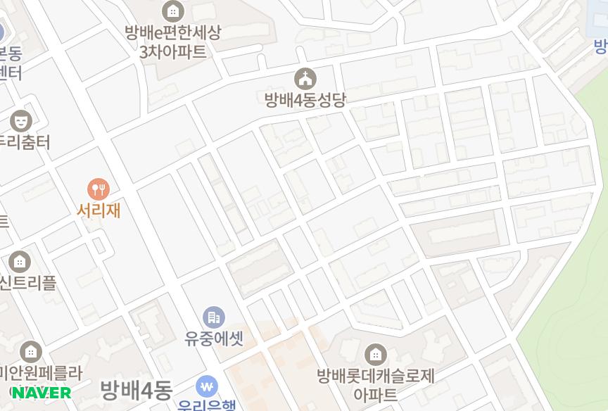 서울특별시 서초구 방배동 방배나스빌3차 위치·실거래 시세 지도