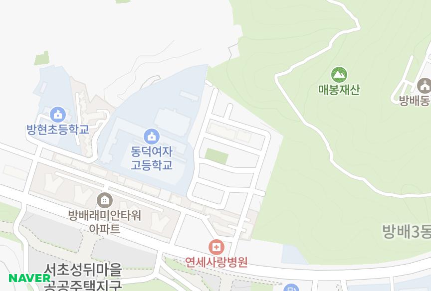서울특별시 서초구 방배동 방배노블힐스 위치·실거래 시세 지도