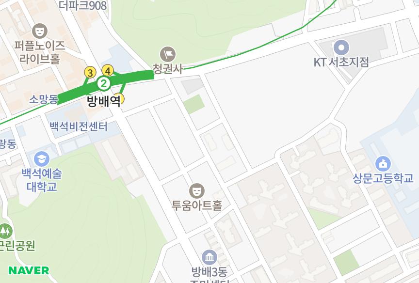 서울특별시 서초구 방배동 롯데 위치·실거래 시세 지도
