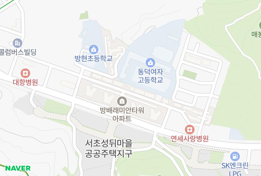 서울특별시 서초구 방배동 방배아트e편한세상104차 위치·실거래 시세 지도