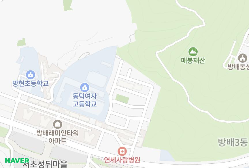 서울특별시 서초구 방배동 방배호원 위치·실거래 시세 지도