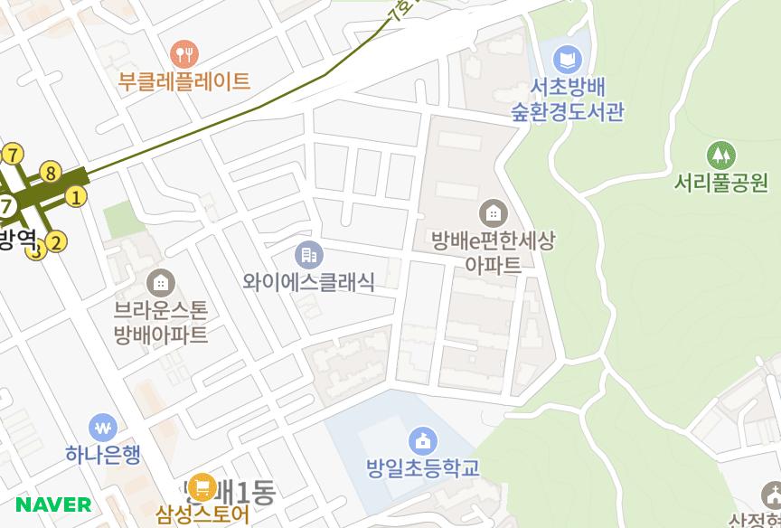 서울특별시 서초구 방배동 신호나이스 위치·실거래 시세 지도