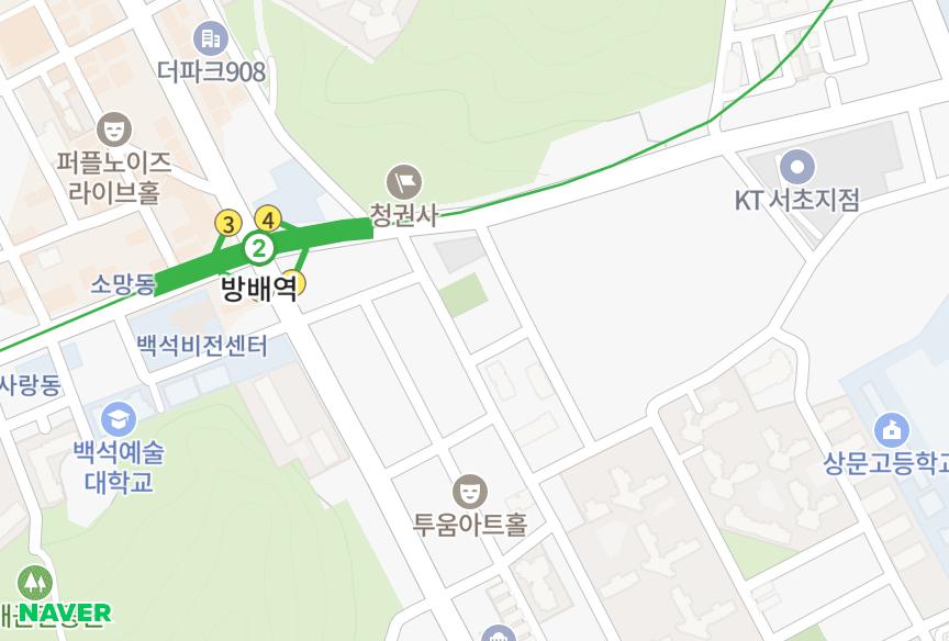 서울특별시 서초구 방배동 엘르빌 위치·실거래 시세 지도