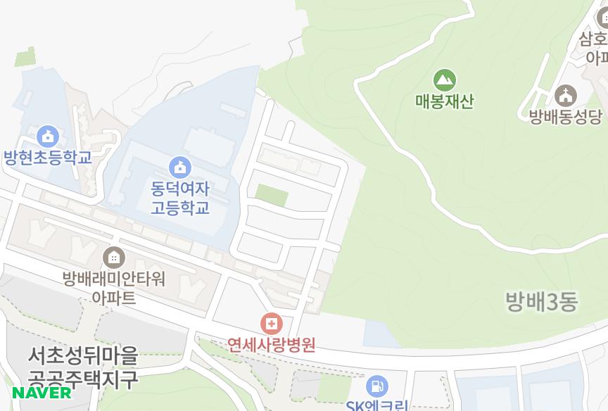 서울특별시 서초구 방배동 용성빌리지 위치·실거래 시세 지도