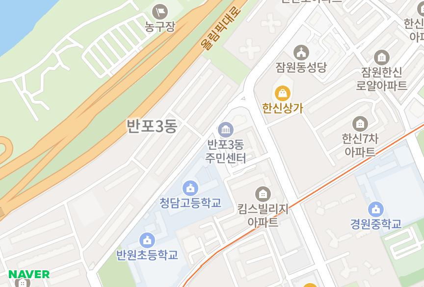 서울특별시 서초구 잠원동 잠원시티 위치·실거래 시세 지도