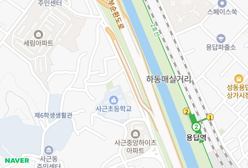 서울특별시 성동구 사근동 한양마이라움 위치·실거래 시세 지도