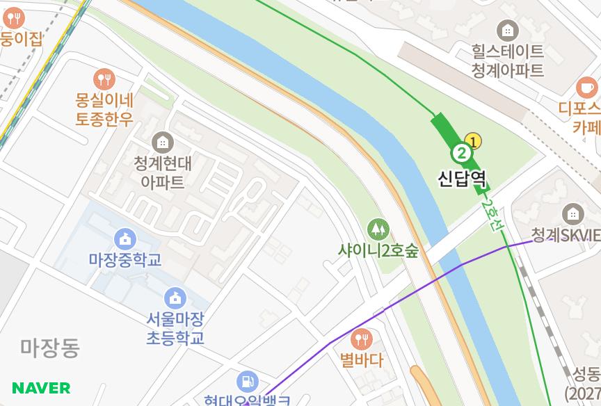 서울특별시 성동구 마장동 장원 위치·실거래 시세 지도