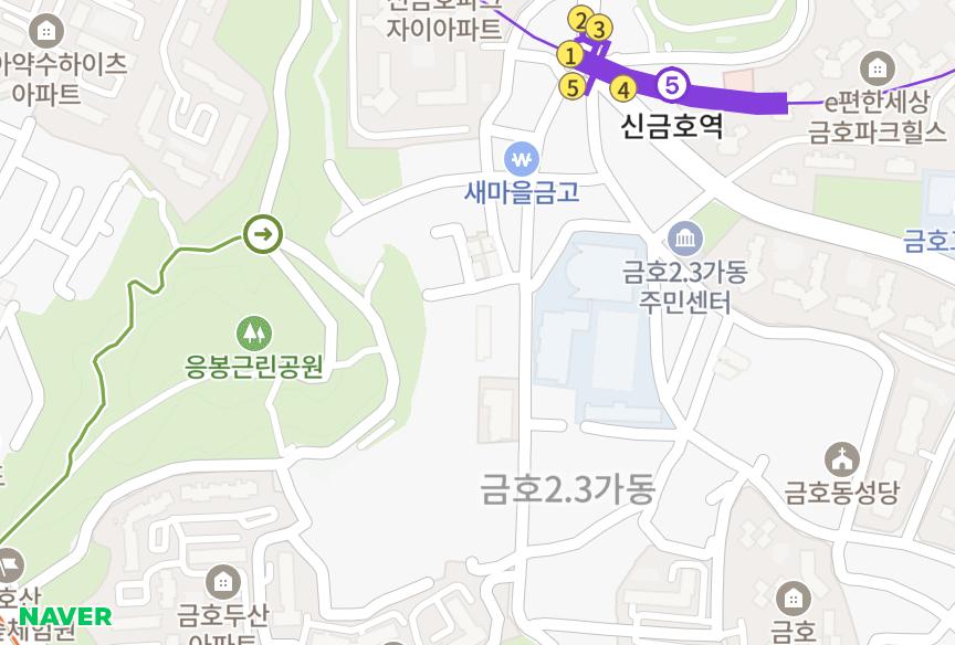 서울특별시 성동구 금호동2가 상기 위치·실거래 시세 지도