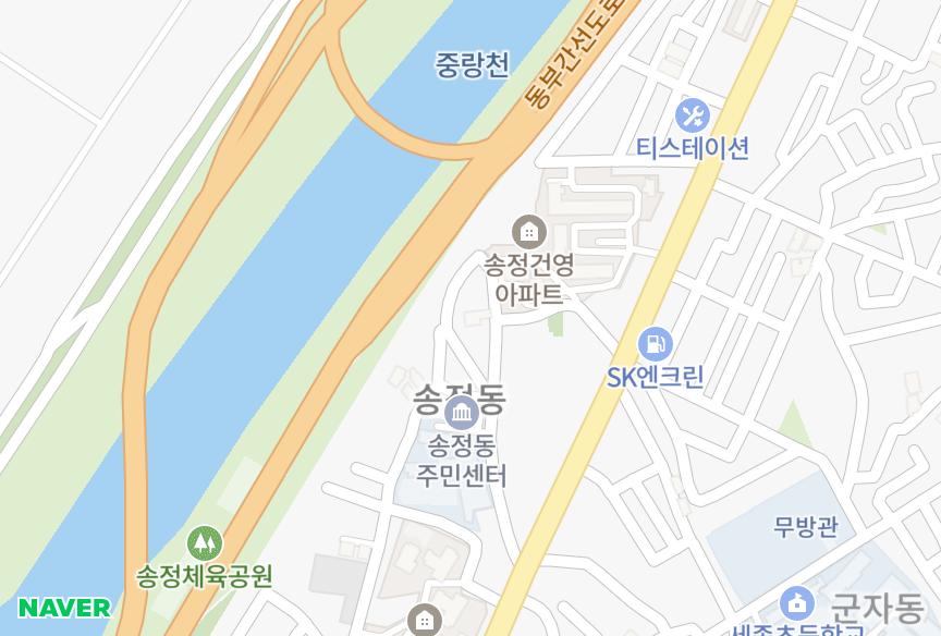 서울특별시 성동구 송정동 성동리버뷰 위치·실거래 시세 지도