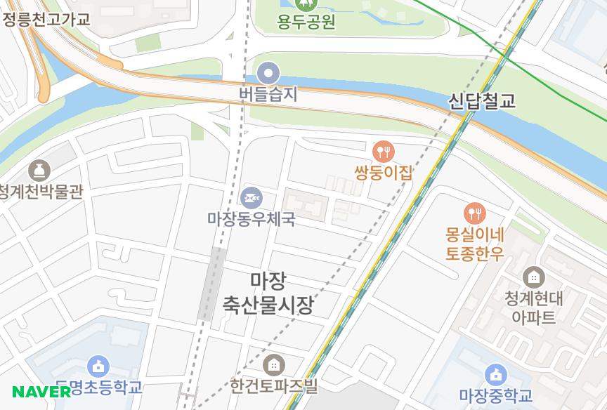 서울특별시 성동구 마장동 우성에비뉴 위치·실거래 시세 지도