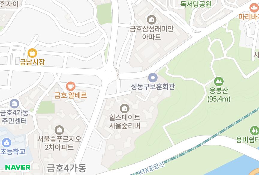 서울특별시 성동구 금호동4가 리버마이다스빌 위치·실거래 시세 지도
